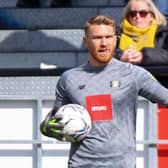 Harrogate Town goalkeeper Mark Oxley in action against Salford City. Picture: Matt Kirkham