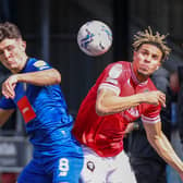 Calum Kavanagh in action during Harrogate Town's 2-0 League Two defeat at Salford City. Pictures: Matt Kirkham