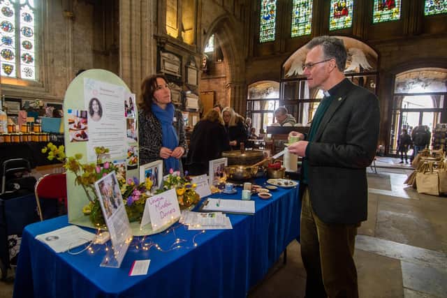 Vicky Richardson, who runs Core Nutritional Therapy, chats with The Very Reverend John Dobson, Dean of Ripon. Picture James Hardisty