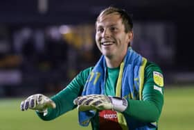 Harrogate Town goalkeeper Joe Cracknell has made just two starts and one brief substitute appearance during the 2021/22 season. Pictures: Matt Kirkham