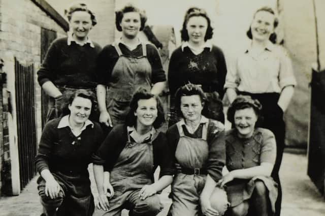 Lumberjill Edna Holland and friends at Wetherby during World War II. Picture: Joanna Foat
