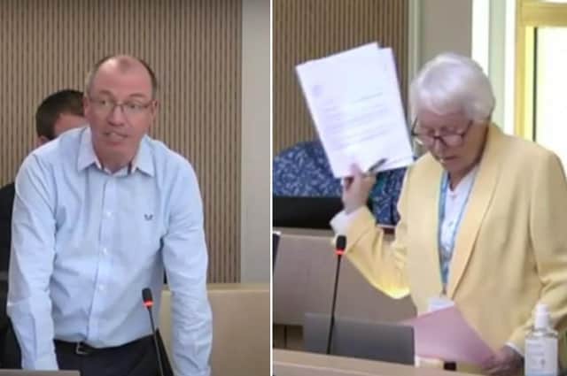 Councillor Richard Cooper and councillor Pat Marsh clashed at Wednesday's meeting.