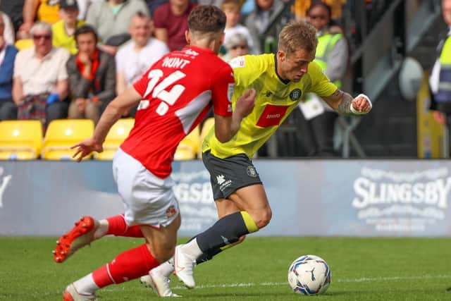 Alex Pattison did not reappear for the second half of Harrogate Town's League Two loss to Swindon.