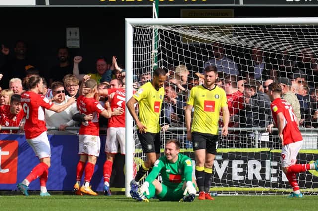 Harrogate Town suffered a third consecutive home defeat when they hosted Swindon Town on Good Friday. Pictures: Matt Kirkham