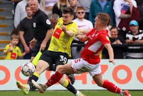 Simon Power in action during Harrogate Town's 4-1 home defeat to Swindon at Wetherby Road. Pictures: Matt Kirkham