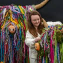 Katie Smith, student at East Durham College, with their take on artist Steven Browns' Rab and Isa McCoo which took the gold medal at the Harrogate Spring Flower Show