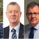 Left to right: Current councillors Matt Scott, Mike Chambers and Graham Swift are amongst the 21 Conservatives standing for election.