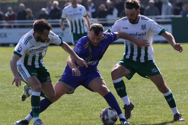 Fatlum Ibrahimi netted Harrogate Railway's second equaliser in Saturday's NCEL Division One play-off final defeat to North Ferriby. Picture: Craig Dinsdale