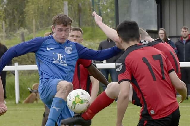 Alex Ingham was on target for Boroughbridge in their 3-3 draw at Field. Picture: Steve Riding