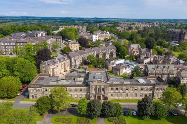 From above: Crescent Gardens has sat empty since Harrogate Borough Council moved out in 2017.