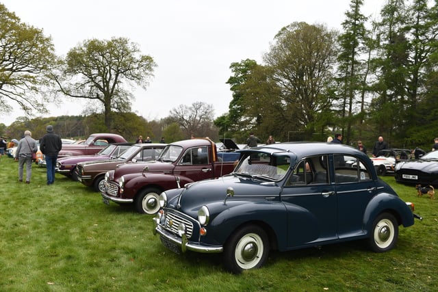 Some of the vintage cars on display at Ripley Castle on bank holiday Monday