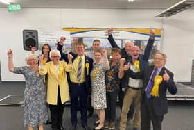 The Lib Dems celebrate their success in Harrogate in elections for the new council authority set to run all of North Yorkshire.