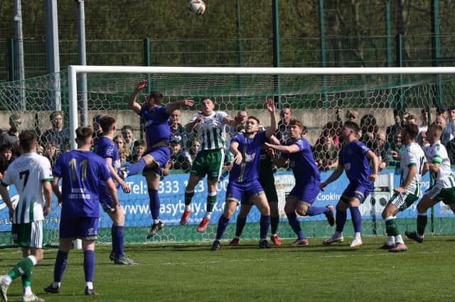 Harrogate Railway were beaten 3-2 by North Ferriby in the NCEL Division One play-off final. Picture: Craig Dinsdale