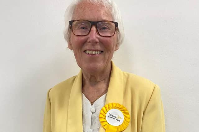 Lib Dem leader Pat Marsh at today's election count at Harrogate Convention Centre.