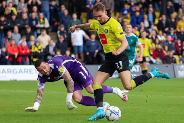 Jack Diamond squandered Harrogate Town's best chance to get on the score-sheet during Saturday's 2-0 home defeat to Sutton United.