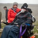 Ian Flatt, 56, who has terminal motor neurone disease (MND) and needs a ventilator for 16 hours a day, is scaling Snowdon’s 1085 metres in his off-road wheelchair to raise funds for Leeds Hospitals Charity’s appeal to build a new Rob Burrow Centre for Motor Neurone Disease for Leeds Teaching Hospitals NHS Trust, also pictured with his mum Terry Flatt.