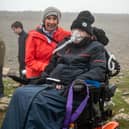 Ian Flatt, 56, who has terminal motor neurone disease (MND) and needs a ventilator for 16 hours a day, is scaling Snowdon’s 1085 metres in his off-road wheelchair to raise funds for Leeds Hospitals Charity’s appeal to build a new Rob Burrow Centre for Motor Neurone Disease for Leeds Teaching Hospitals NHS Trust, also pictured with his mum Terry Flatt.