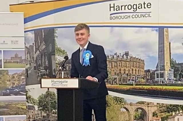 Conservative councillor Sam Green at Friday's election count.
