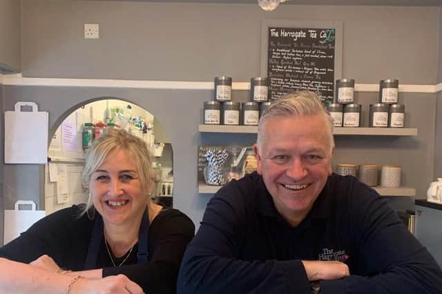 Carrie and Tony Wilkinson, owners of The Harrogate Tea Rooms.