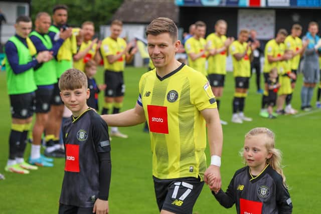 Lloyd Kerry and his children were greeted by a guard of honour when they walked out onto the Wetherby Road pitch.