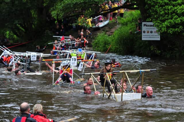 8th June 2019
Knaresborough Bed Race.
Pictured the river crossing
Picture Gerard Binks