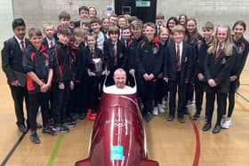 Former Harrogate Grammar School student Axel Brown was back in the classroom last month inspiring current pupils following his success at the Beijing Winter Olympics