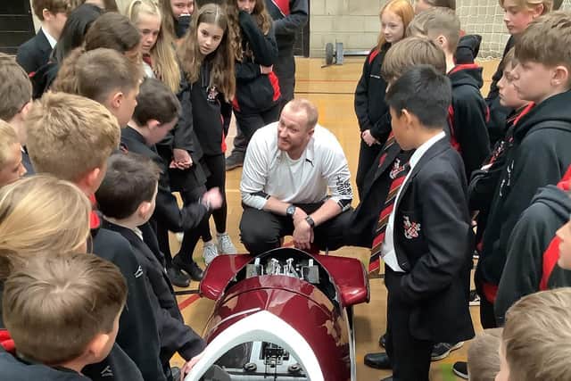 Former Harrogate Grammar School student Axel Brown was back in the classroom last month inspiring current pupils following his success at the Beijing Winter Olympics
