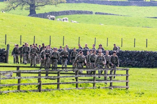 Members of the 9 Platoon Cambrai Company from the Army Foundation College in Harrogate joined walkers and runners at this year’s Nidderdale Walk