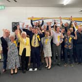 The Lib Dems celebrating at last Friday's election count.