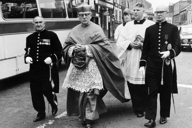 Ripon, 6th August 1972

Cardinal B. Alfrink, Archbishop of Utrecht walking in the procession from Ripon Town Hall to the Cathedral where he took part in the Ecumenical Service as part of the 1300th Anniversary Celebrations.