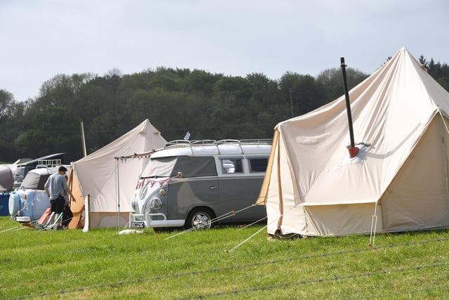 Classic VW's and bell tents on show at the festival