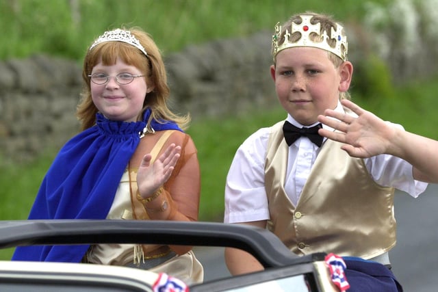Summerbridge School May King and Queen Luke Dawson and Hannah Parker in the parade at the jubilee celebrations in Dacre.