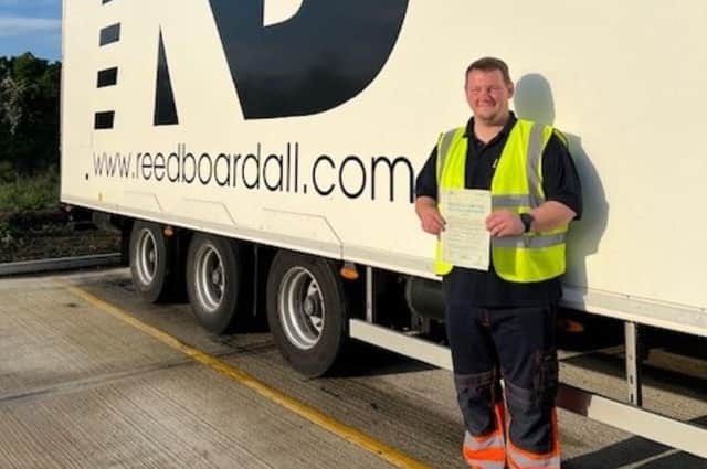 Lee Wilson of Ripon is one of the first people to have qualified as an HGV driver with Boroughbridge-based Reed Boardall's new Driver Academy.