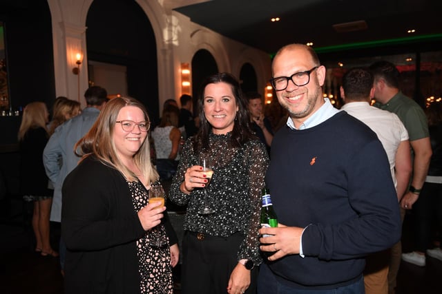Pictured from left, Lea Radfield of Coates Home Care, Helen Lambert of National World and Simon Eyles M.D of Bettys.