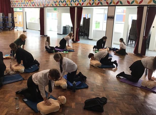 First Aid students at Rossett School took part in a sponsored CPR event to raise money for Ukraine
