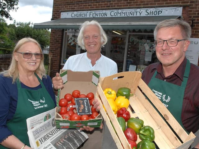 Flashback to the early days of Church Fenton Village Shop with then volunteers Barbara Bell, Andrew Mason and Mike Smith.
