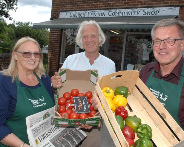 Flashback to the early days of Church Fenton Village Shop with then volunteers Barbara Bell, Andrew Mason and Mike Smith.