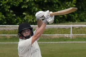 Ben Kempley hits out on his way to a half-century during Harrogate CC's win over Acomb. Picture: Richard Bown