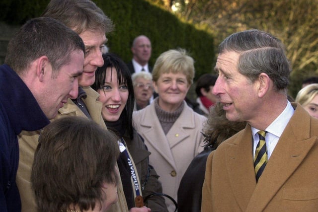 Prince Charles during his walkabout in East Keswick Village