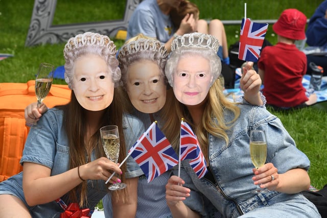 Three Queens spotted in the Jubilee Square, Harrogate.