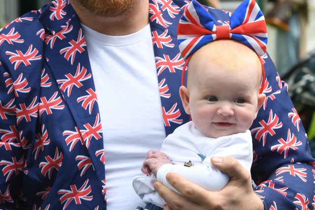 Four-month-old Amelia Kirkman pictured at the party in the Jubilee Square.