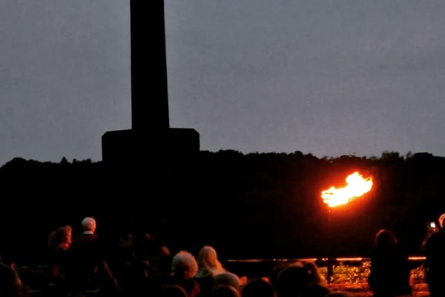 Beacons were lit across the country on Thursday night in honour of Her Majesty The Queen. This picture, taken by Sharon Canavar, shows the fires being lit in Knaresborough.