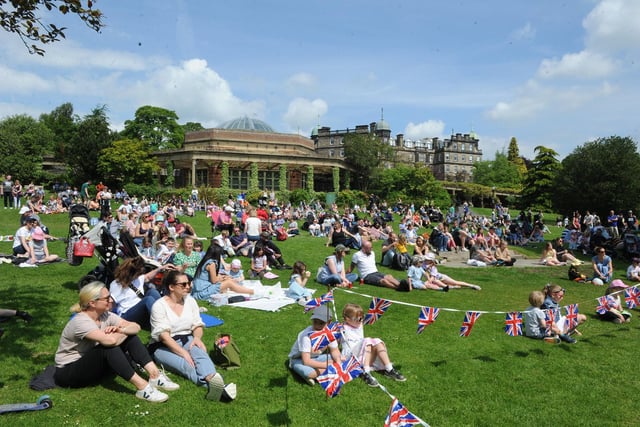 Crowds gathered to watch the Jubilee entertainment at Valley Gardens on Thursday.