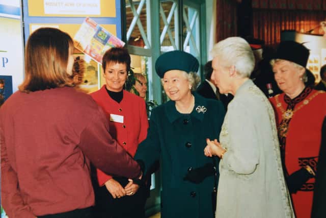 The Queen in Harrogate - Flashback to 1998 when the Queen officially opened the refurbished Sun Pavilion. Coun Pat Marsh is pictured second from right.