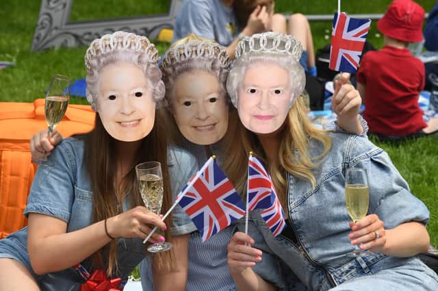 Three Queen's spotted enjoying a bottle of Prosecco in Jubilee Square on the West Park Stray