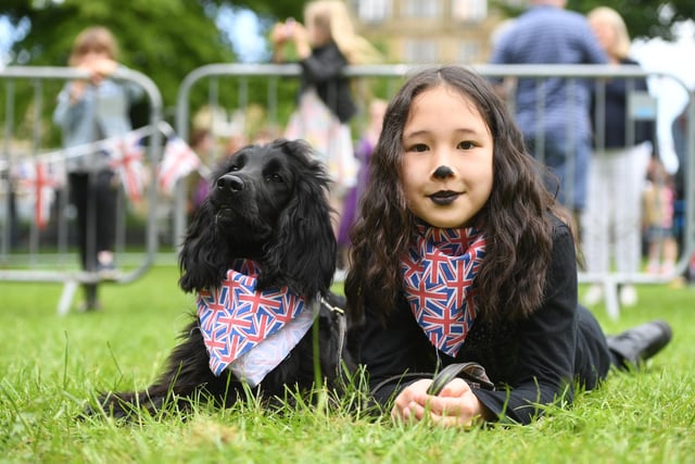 Winners of 'most look like your owner' Milly Adams (aged nine) with her dog seven-month-old Jett at the Dog Show on the West Park Stray