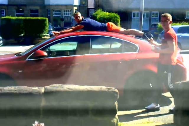 North Yorkshire Police is appealing for the public’s help to identify two men with regards to an incident involving criminal damage to a car in Harrogate