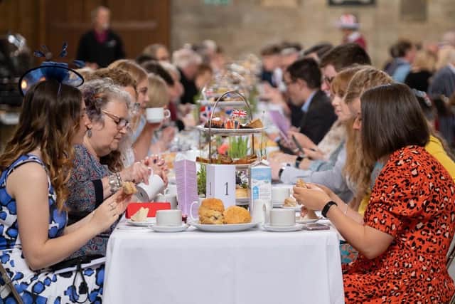 Ripon Cathedral Platinum Jubilee tea for invited guests from across the city and region.