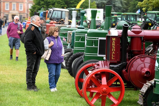 Visitors checking out the Marshall tractors on display at the show