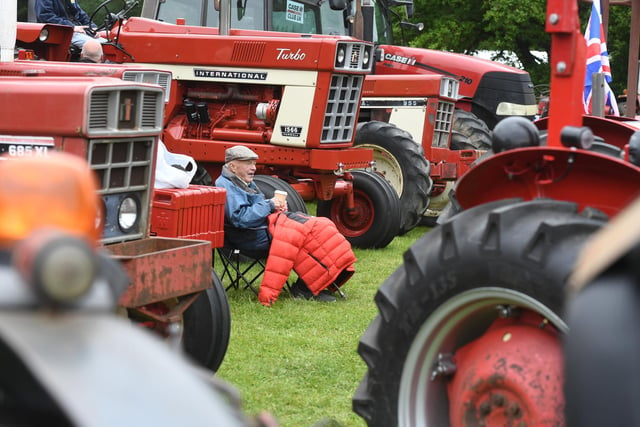 Enjoying a nice hot cuppa amongst the tractors at the show